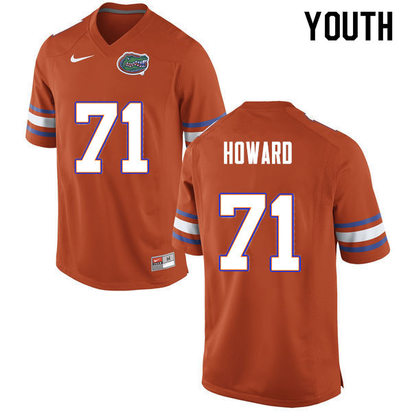 Youth #71 Chris Howard Florida Gators College Football Jerseys Sale-Orange